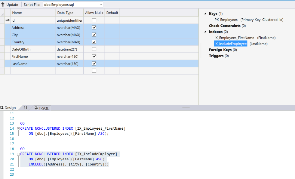 Table Generated table